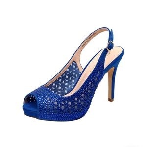 DREAM PAIRS Peep Toe Rhinestone Pumps, new without box